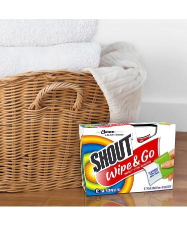 Shout Wipe and Go Instant Stain Remover 72 Total Wipes - Pack of 6, Laundry Stain Remover for On-the-Go - Buy Online on GoSupps.com
