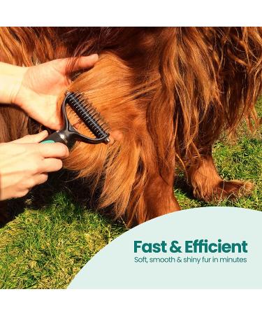 RUBOLD Dematting Tool for Dogs - Pet Safe Comb for Matted Hair - Undercoat Grooming Rake for Medium to Long Hair Pets - Buy Online on GoSupps.com