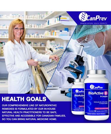 CanPrev BioActive B - B-Complex | 180 Vegetarian Capsules (Green capsules) | CanPrev Premium Natural Health Products 180 count (Pack of 1) - Buy Online on GoSupps.com