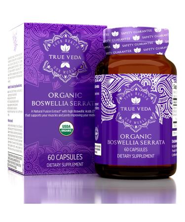 Organic Boswellia Extract Capsules - Boswellia Serrata Extract Capsules | USDA Organic Supplement | 5:1 Extract | Max Strength 75% Boswellic Acid | Boswellia Complex | 60 Vegan Boswellia Capsules