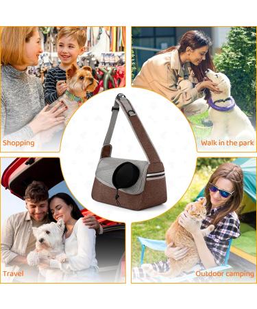 Flovippet Sling for Dogs & Cats - Breathable Dog Carrier Bag for Small Dogs up to 5kg | Soft & Free-Handed Outdoor Travel Bag (Brown) - Buy Online on GoSupps.com