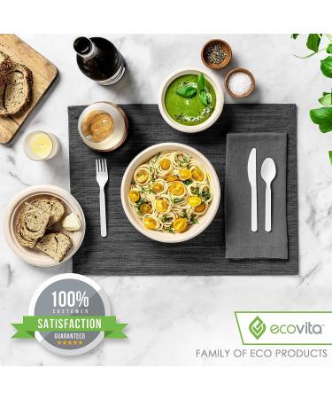 Ecovita 16 oz 100% Compostable Paper Bowls - Pack of 150 | Eco-Friendly & Sturdy Disposable Bowls - Tree Free, Liquid & Heat Resistant - Buy Online on GoSupps.com