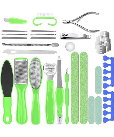 Dr. Entre's Professional Pedicure Kit: 32 in 1 Pedicure Tools Supplies Set, Callus Remover with Foot File, Nail File Buffer, Feet Scrubber Dead Skin Remover, Foot Care Kit, Scraper Shaver