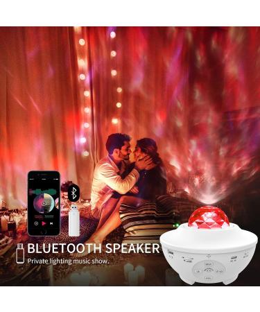 Galaxy Light Projector with Remote Control | 10 Color Changing LED, Bluetooth Speaker, Timer | Baby Room Decor & Festival Gift - White - Buy Online on GoSupps.com