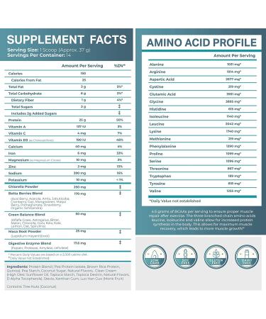 Performance & Recovery Shake for Muscle Building & Sport Nutrition - Complete Pre & Post-Workout Superfood Blend w/ Clean Plant-Based Protein Powder  Vegan BCAA & Organic Superfood (Vanilla  2lb) Vanilla Chai Small Bag 14 â¦ - Buy Online on GoSupps.com