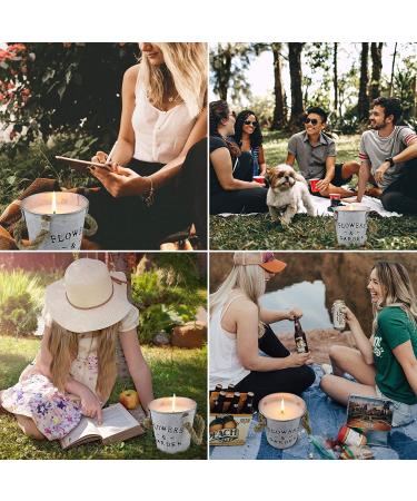 FKJOL Citronella Candles 2 Pack - Large 13.5 oz Flower Pot Shape | Outdoor and Indoor Soy Candles with Lemongrass Oil for Mosquito Repellent - Buy Online on GoSupps.com