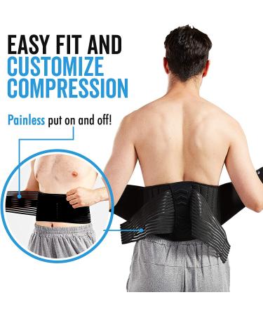 Lumbar Support Back Brace for Men and Women | Regular Size 28-50 | Adjustable Compression for Pain Relief - Buy Online on GoSupps.com