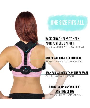 Posture Corrector by Ahktive - Adjustable Upper Back Brace for Hunching & Slouching - Comfortable Pain Relief for Teens Men & Women - Universal Fit - Buy Online on GoSupps.com