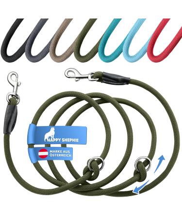 Happyshephie adjustable dog leash 2.5 m - perfect dog leash for medium -sized dogs & large dogs - extremely robust reversal leash & double linen - green 2.5 meter hunting green - Buy Online on GoSupps.com
