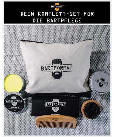Premium Bart 4-Part Beard Care Set | Glatt Maker with Beard Balm (60ml) Brush Comb & Cultural Bag - Perfect Daily Grooming for Men - Buy Online on GoSupps.com