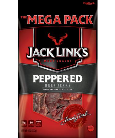 Jack Links Beef Jerky, Peppered, 8 Ounce
