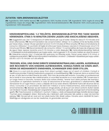 Alpi Investment OOD IDDA Herbal Nettle Tea 125g Dried and Sliced Nettle Leaves Nettle Leaf Tea - Buy Online on GoSupps.com