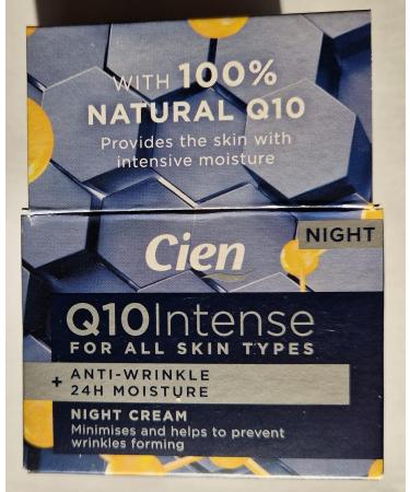 Cien Anti-Wrinkle Night Cream with Q10 Hyaluronic Acid & Vitamin E - 50ml | Anti-Aging Skincare for Youthful Skin - Buy Online on GoSupps.com