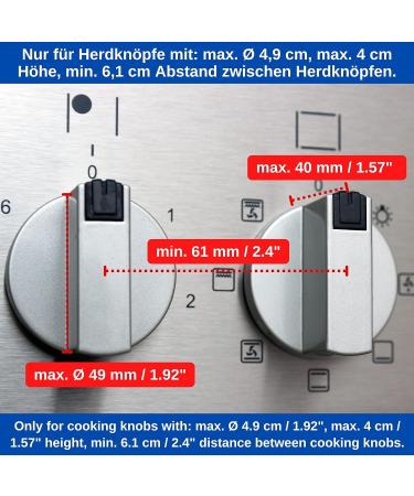 Child Locking Set for Stove Buttons - Herd Safety Kit with Ovid Door Lock Transparent Glue and 6 + 1 Pieces - Black Fits Buttons up to 4.9 cm  - Buy Online on GoSupps.com