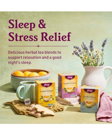 Yogi Tea - Chamomile Passionflower Stress Relief Tea (3 Pack) - With Lemon Balm Lavender and Eleuthero Root - Caffeine Free Organic Herbal Tea - 48 Tea Bags - Buy Online on GoSupps.com