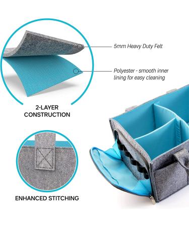 Mollieollie Premium Baby Diaper Caddy Organizer | Portable Nursery & Craft Storage Bin | Car Seat Tote with Zipper Pocket | Teal/Rose - Buy Online on GoSupps.com