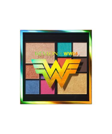REVLON x WW84 The Wonder Woman Face & Eyeshadow Palette  10 Bold Blendable Colors  Matte  Metallic and Pearl Finishes  0.37 oz (7255254001)