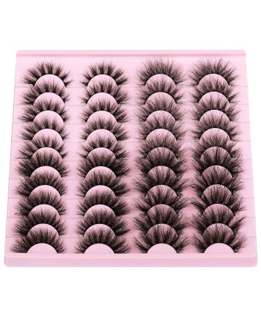 GVEFETIEE Wispy 20MM Long Dramatic False Eyelashes - 20 Pairs Fluffy Volume Mink Lashes, 4 Styles, Reusable Handmade Soft Faux Mink Eye Lashes Pack - A-Wanda - Buy Online on GoSupps.com