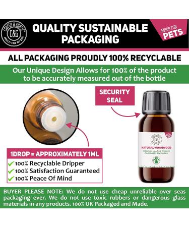 C&G Pets | Natural Worm Wood | Natural Solution For Intestinal Health No Nasty Chemicals | Powerful Colon Cleanse For Dogs Cats Poultry Birds Ferrets Rabbits & Pets - Buy Online on GoSupps.com