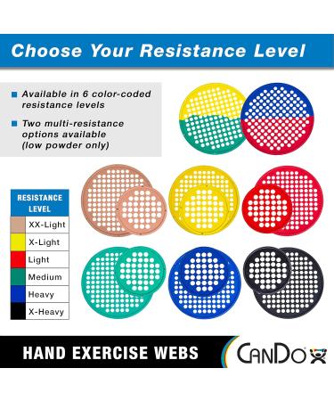 CanDo Web Hand Therapy Device Set - Latex-Free 7 Diameter (Tan, Yellow, Red, Green, Blue, Black) - Buy Online on GoSupps.com
