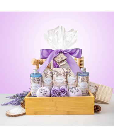 Luxury Lavender Spa Gift Basket for Women - 18pcs Bath & Body Set for Christmas or Birthday - Includes Bubble Bath, Lotion, Massager, and more for Pampering Self Care - Buy Online on GoSupps.com