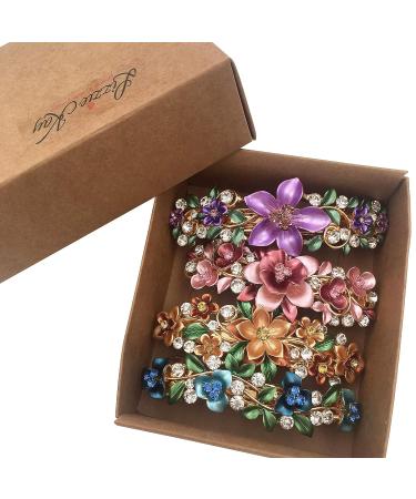 4PCS Luxurious Flower Metal French Barrettes Hair Clasps for Women and Girls - Buy Online on GoSupps.com