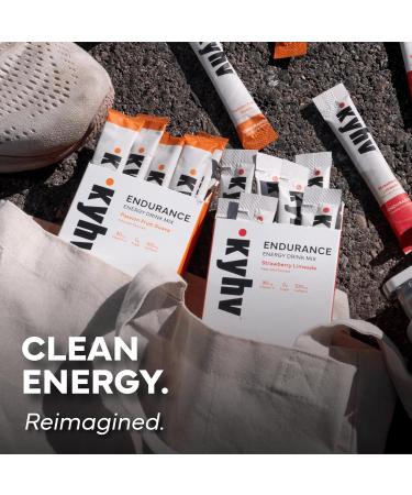 Kyhv Nutrition Endurance Energy Drink Mix - Passion Fruit Guava Clean Energy Powder with Electrolytes B Vitamins & 100mg Green Coffee Bean Caffeine Zero Sugar Hydration & Focus (12 Stick Packs) - Buy Online on GoSupps.com