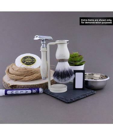 6-in-1 Shaving Brush Set for Men | Razor Plane Set with Stand Bowl & Soap | Perfect Gift for Wet Shaving - Buy Online on GoSupps.com