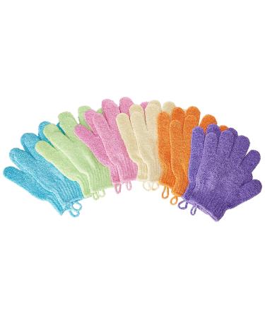 HARCCI Bath Exfoliating Massage Gloves - 6 Pairs of Shower Mitts for Men & Women - Removes Dead Skin and Improves Blood Circulation | Makes Skin Soft and Healthy