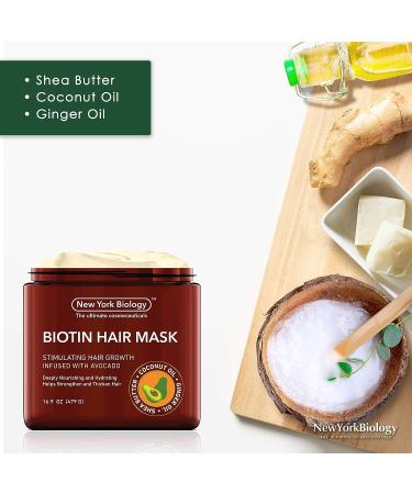 Biotin Hair Mask with Avocado | 3X Deep Conditioning | Restores Hair, Reduces Hair Loss, and Fights Frizz | 16 Oz - Buy Online on GoSupps.com
