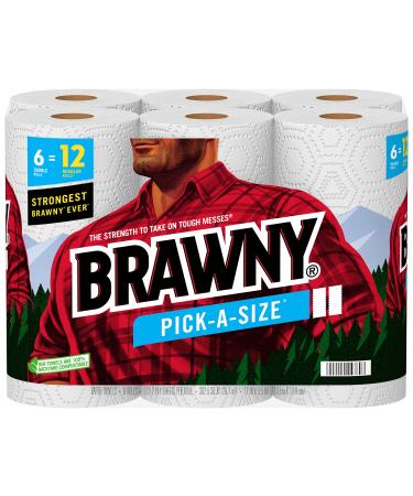 Brawny Pick-A-Size Paper Towels, 6 Double Rolls