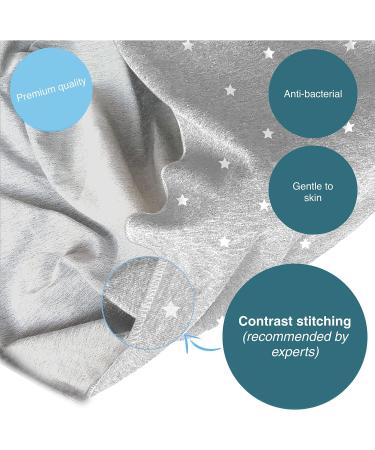 Makimaja - 100% Cotton Baby Wrap Carrier - Light Grey with Stars - Shoulder Strap for Newborns and Babies Up to 15 Kg - Includes Storage Bag and Bib - Buy Online on GoSupps.com