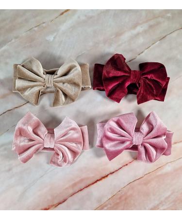 ROYAL ICON Baby Girl Headbands - Luxuriously Soft Bows for Little Princess - Pattern 6 (PK4) - Buy Online on GoSupps.com