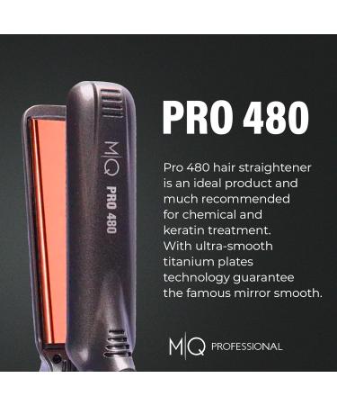MQ Hair Professional Titanium Flat Iron 480 F - Bivolt Anatomic Design Ultra-Smooth Finish - Perfect for Straightening & Temperature Control - Gray Color - Buy Online on GoSupps.com