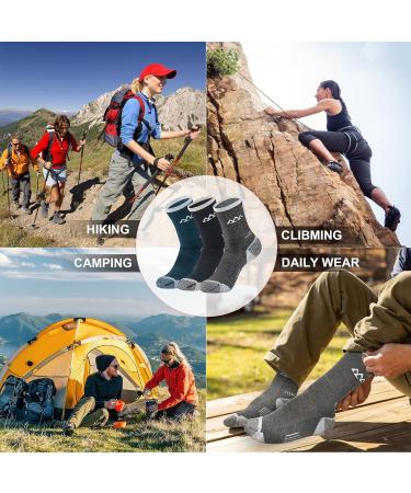 InnoTree Men's Merino Wool Hiking Socks 3 Pack - Full Cushioned Moisture-Wicking Micro Crew Socks - Buy Online on GoSupps.com