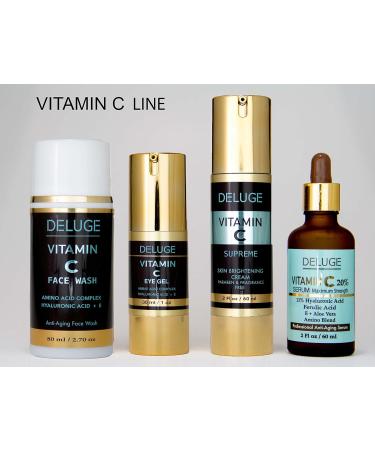 DELUGE Vitamin C Eye Gel - Combat Dark Circles Puffiness & Wrinkles with Hyaluronic Acid & Amino Complex | International Shipping - Buy Online on GoSupps.com