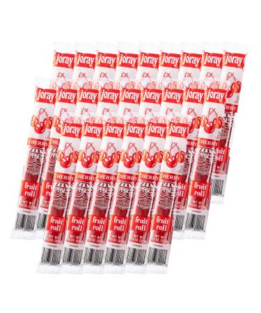 Joray Fruit Rolls, Cherry Fruit Leather, Fat Free Fruit Snack, Made With Real Fruit, Kosher Certified - 0.75 Ounce, 24 Pack