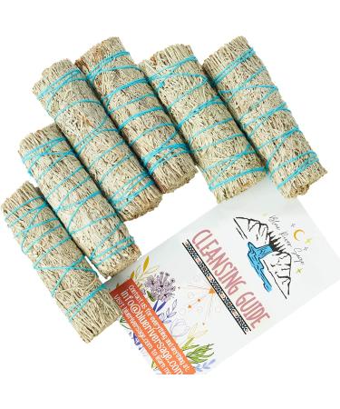 Blue Sage 6 Pack (4-Inch) Smudge Kit Refill | Sustainably Grown Sage Bundles - Buy Online on GoSupps.com