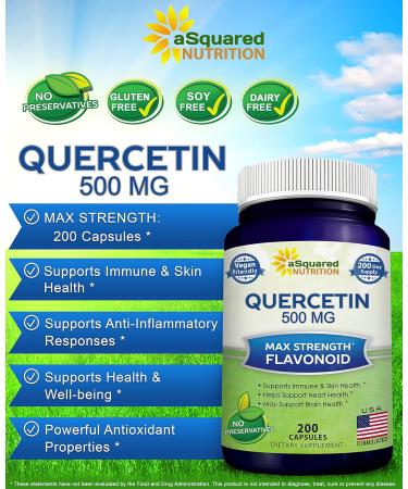 aSquared Nutrition Bundle for Quercetin 500mg & Vitamin C Liposomal Complex 1500mg - Immune Support - Buy Online on GoSupps.com