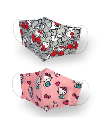 Kanguru Green Mask Hello Kitty Face Mask 2 Piece Set Girls 6 - 12 Years 100% Cotton - 200 Gr