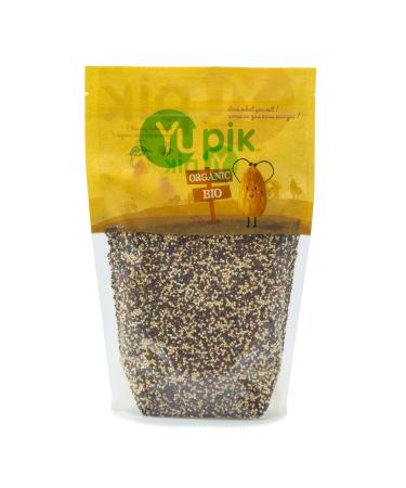 Yupik Organic Tri-Color Quinoa 1 kg 6 Count Non-GMO Gluten-Free Kosher Raw Seeds Mix of White Red & Black Quinoa Unsalted Oil-Free Source of Fiber & Iron Ideal Replacement to Rice & Pasta