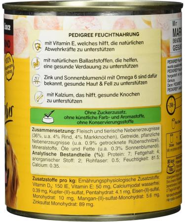 Buy Pedigree Plus Wet Dog Food with Mark Bones & Beef in Sauce - 12 Cans (800g each) - 9.6kg (1-Pack) - International Shipping Available - Buy Online on GoSupps.com