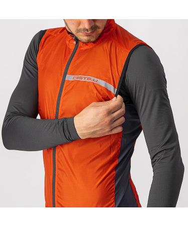 CASTELLI Men's Squadra Stretch Vest - XL Fiery Red/Dark Grey | Premium Sports Vest for International Shipping - Buy Online on GoSupps.com