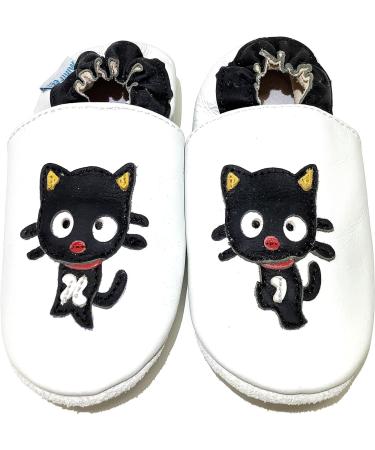 MiniFeet Premium Soft Leather Baby Shoes - Buy 4 Pairs, Get 1 Free! | Toddler Shoes for 0-6 Months to 4-5 Years | Black Cat Design - Buy Online on GoSupps.com