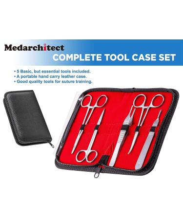 Medarchitect Suture Practice Kit - 30 Pieces for Medical Student Training | Includes Suture Pad, 14 Pre-Cut Wounds, Tools, Thread, and Needle - Buy Online on GoSupps.com