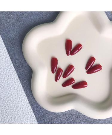 Wine Red Almond Shaped Press on Nails - 24pcs Xcreando Medium Length Fake Acrylic Glue on False Nails for Women and Girls - Buy Online on GoSupps.com