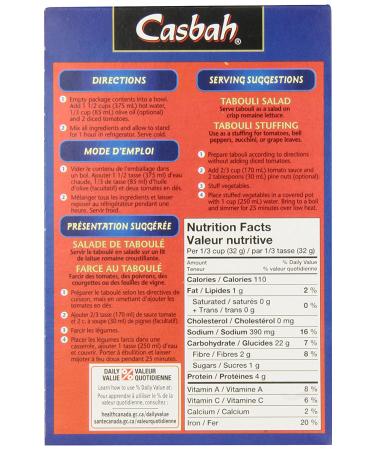 Casbah Tabouli Wheat Salad Mix - Authentic Grains, 6 oz (Pack of 12) - Buy Online on GoSupps.com