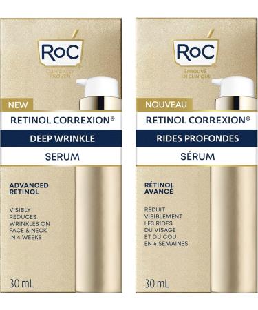 RoC Retinol Correxion Deep Wrinkle Retinol Face Serum with Ascorbic Acid Daily Anti-Aging Skin Care Treatment for Fine Lines Dark Spots Acne Scars 30 ML - Buy Online on GoSupps.com