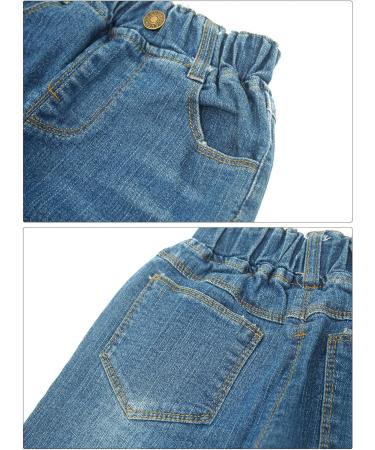 SEAUR Baby Boys Blue Ripped Jeans 4-5 Years | Elastic Waistband Denim Pants with Pockets for Daily Wear - Buy Online on GoSupps.com