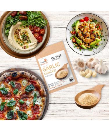 Organic Minced Garlic Dried 2oz (56g) High in Sulfur Phenols & Saponins Add Umami Essence & Savory Flavor Sprinkle Into Your Sauces Marinades or Rubs Minced Garlic 2oz (56g) - Buy Online on GoSupps.com